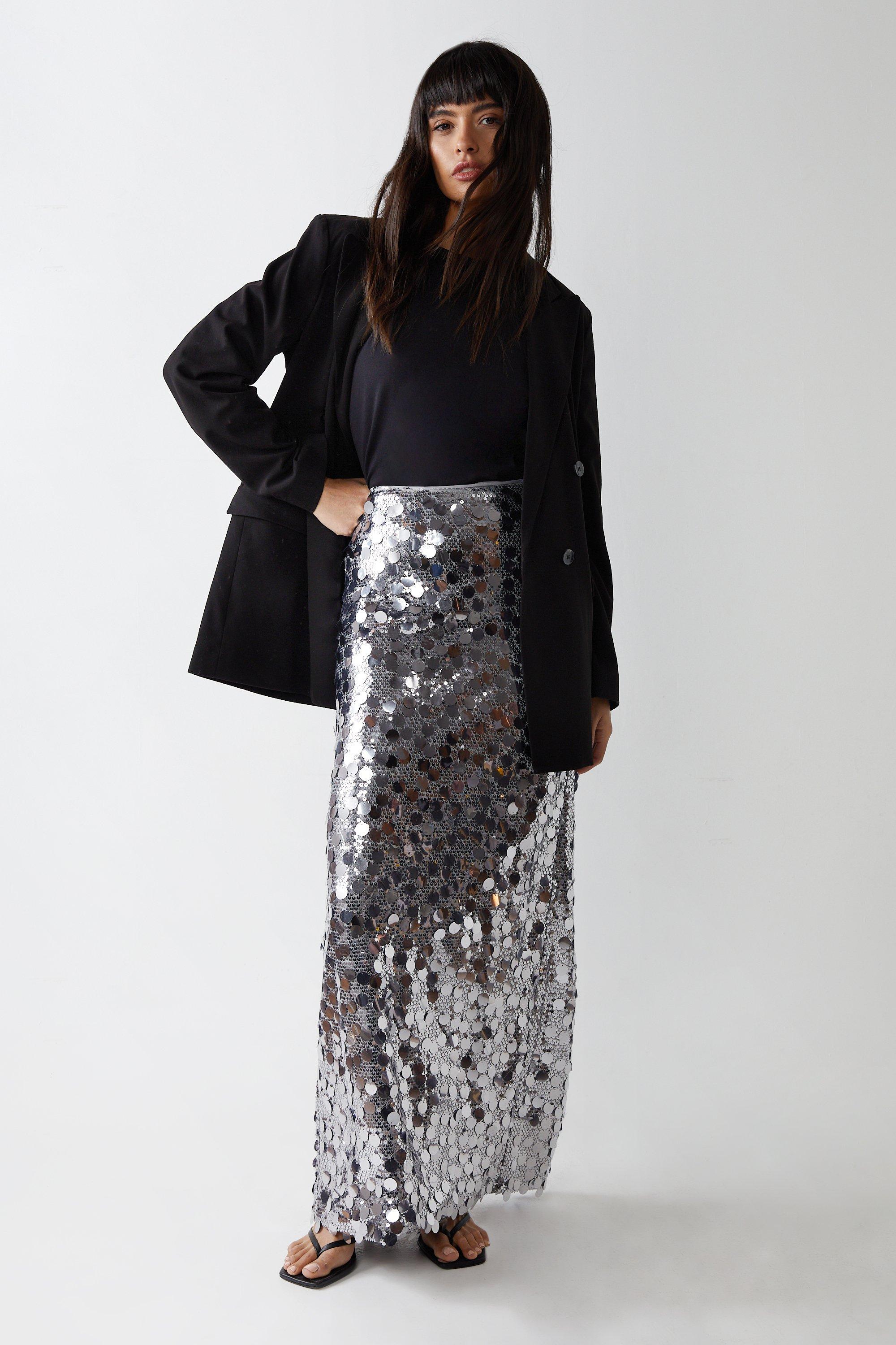 Black sequin skirt clearance warehouse